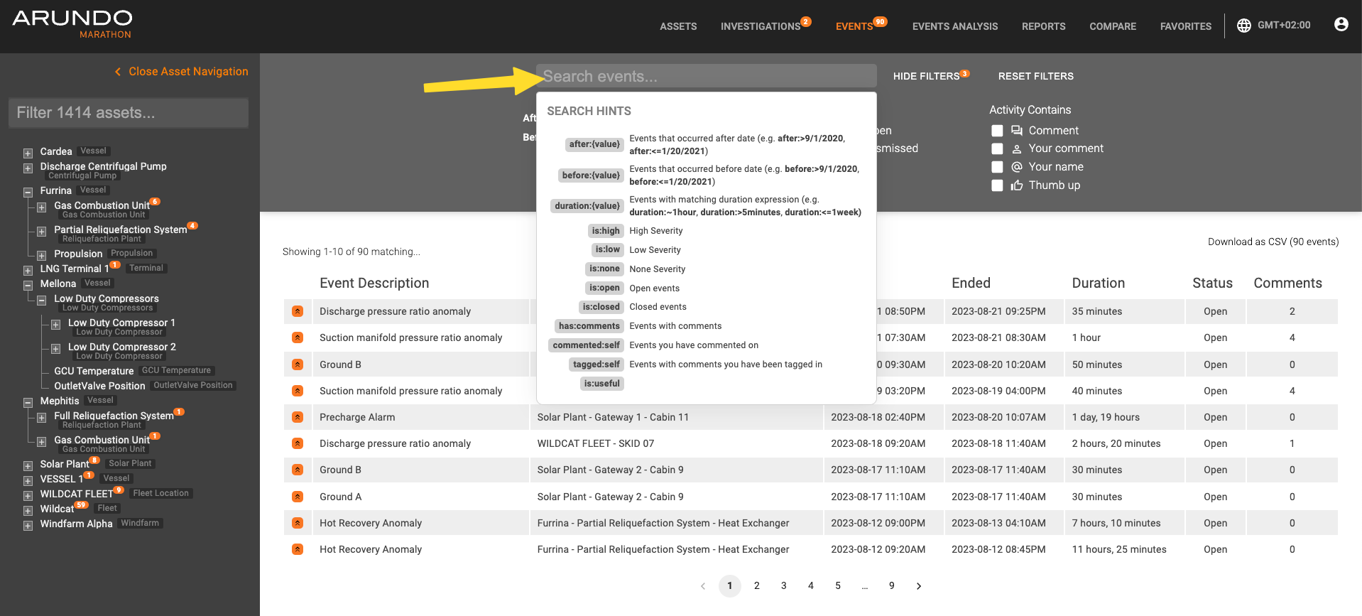 keyword search hints