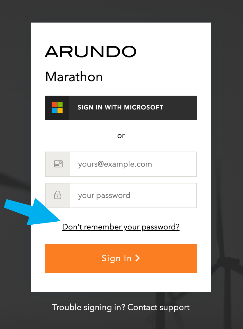 Reset password - step 1