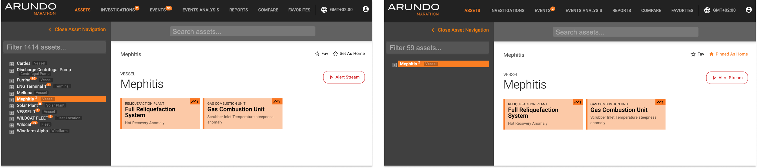 Time zone change example